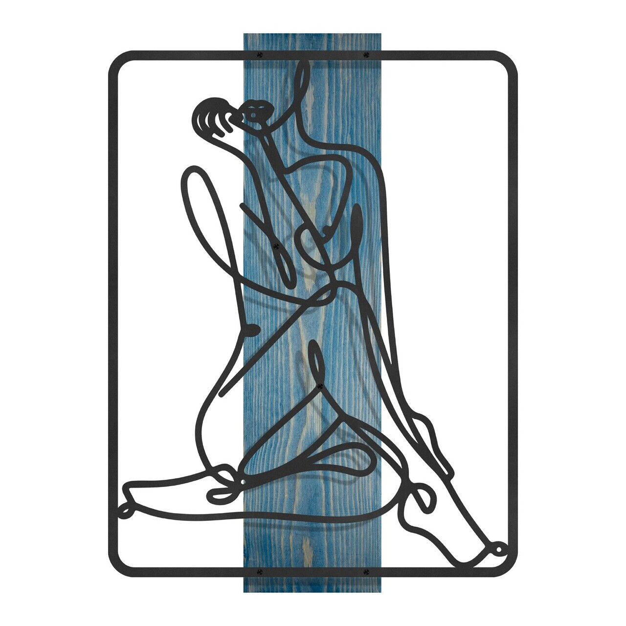 Decoratiune de perete, Muse, Cadru: Lemn (Grosime: 2 cm), Albastru/Negru — imaginea 7