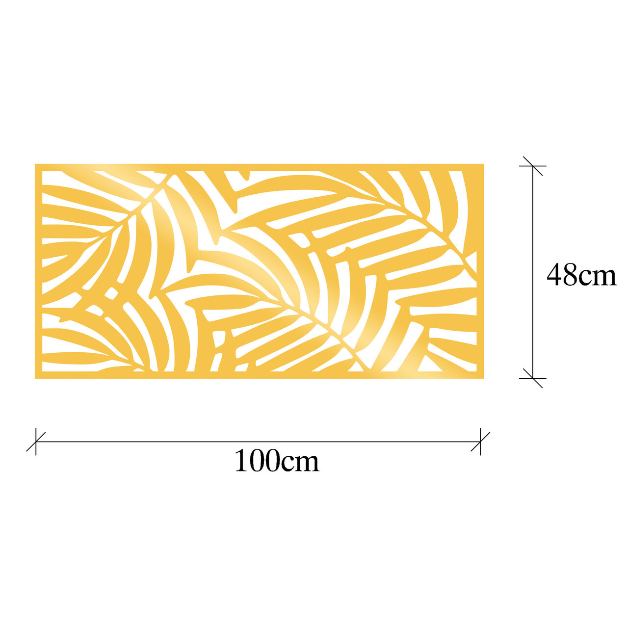 Decoratiune de perete, Decorative Panel 4, Metal, 100 x 48 cm, Auriu
