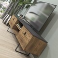 Comoda TV, Minima, Paulo, 160 x 50.2 x 35 cm, pal melaminat, nuc/negru