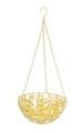 Suport pentru ghiveci, Bizzotto, Butterfly, 25 x 25 x 57 cm, metal, galben