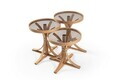 Set masute 3 piese, Hanah Home, Palm 3, LEMN MASIV DE STEJAR, Stejar
