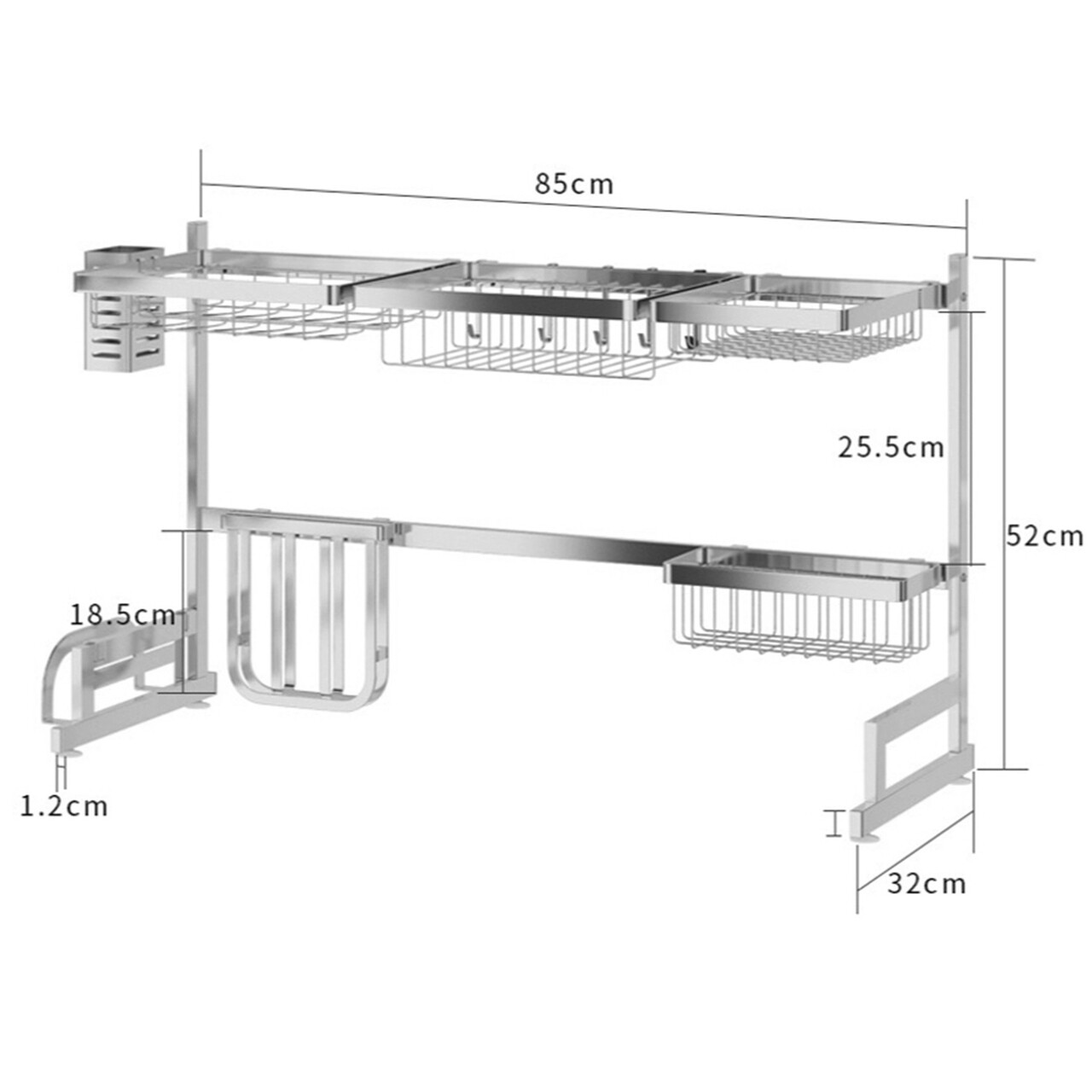 Scurgator vase, inox, 85x32x52cm - Zokura - imagine 9
