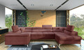 Coltar extensibil dreapta 6 locuri ELTAP, Th-19, Thiago, 342x208x88 cm, lemn/poliester, roz inchis