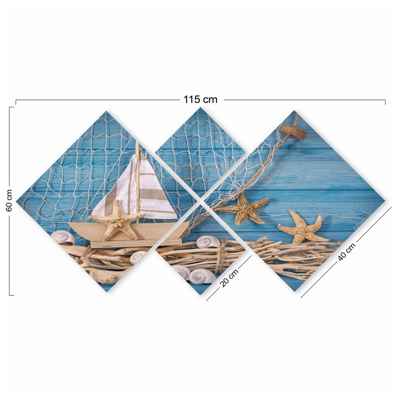 Set 4 tablouri decorative, 4MDF141633835, MDF, Imprimat UV, Multicolor