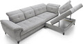 Coltar extensibil dreapta 5 locuri ELTAP, RT-04RAQ, Inferne, 297x210x107 cm, lemn/poliester, gri deschis