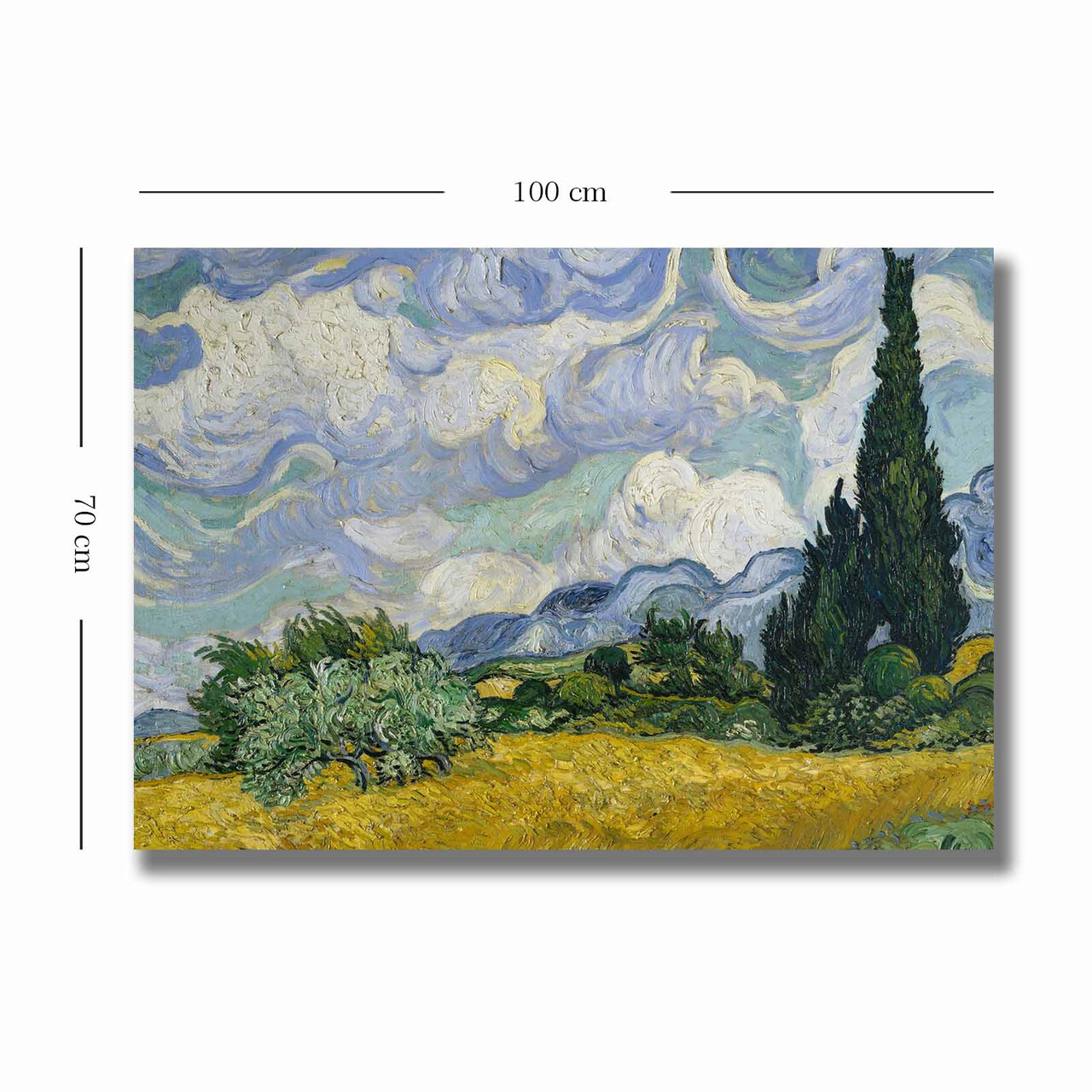 Tablou decorativ, 70100VANGOGH001, Canvas, Lemn, Multicolor