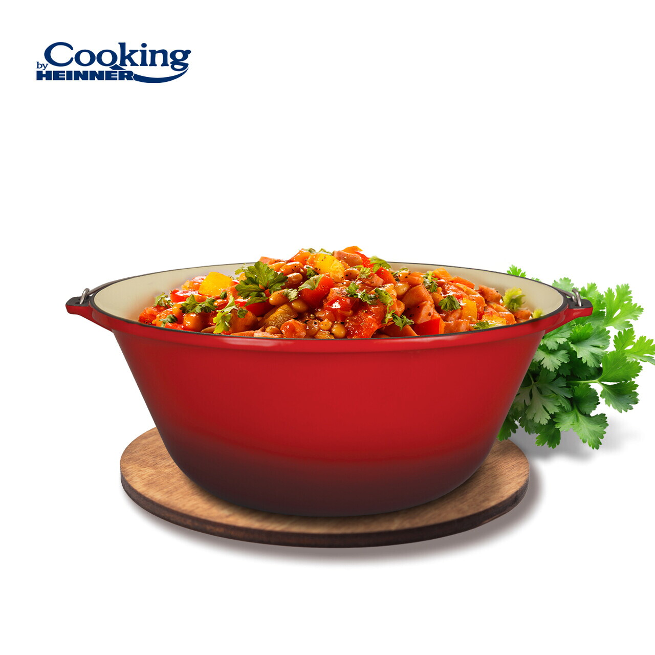 Ceaun Cooking by Heinner, 54x23 cm, 30 L, fonta emailata, rosu - imagine 2