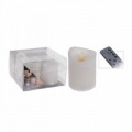 Set 4 lumanari cu LED cu telecomanda, 7 x 10 cm, parafina, alb