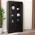 Vitrina cu 2 usi si 4 sertare, Chic, L.100 l.50 H.200, mdf/pal/furnir de mesteacan, wenge