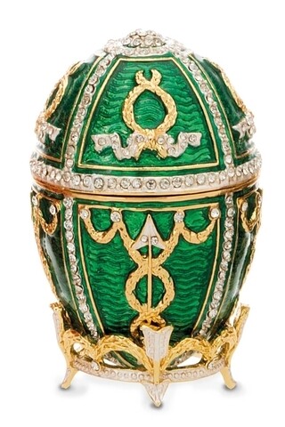 Cutie decorativa Egg, Hermann Bauer, 5x8 cm, verde