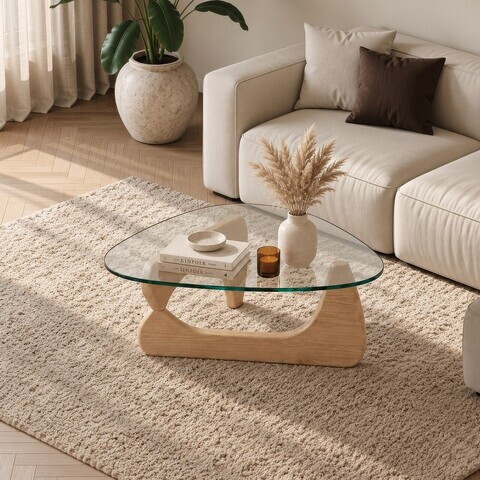 Masuta de cafea, Hanah Home, Asimetrik Table, 90x33x65 cm, Natural