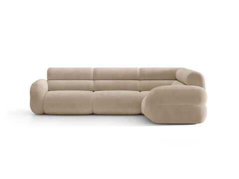Coltar dreapta 5 locuri, Neo, Micadoni Home, 295x210x83 cm, tesatura Chenille, bej inchis