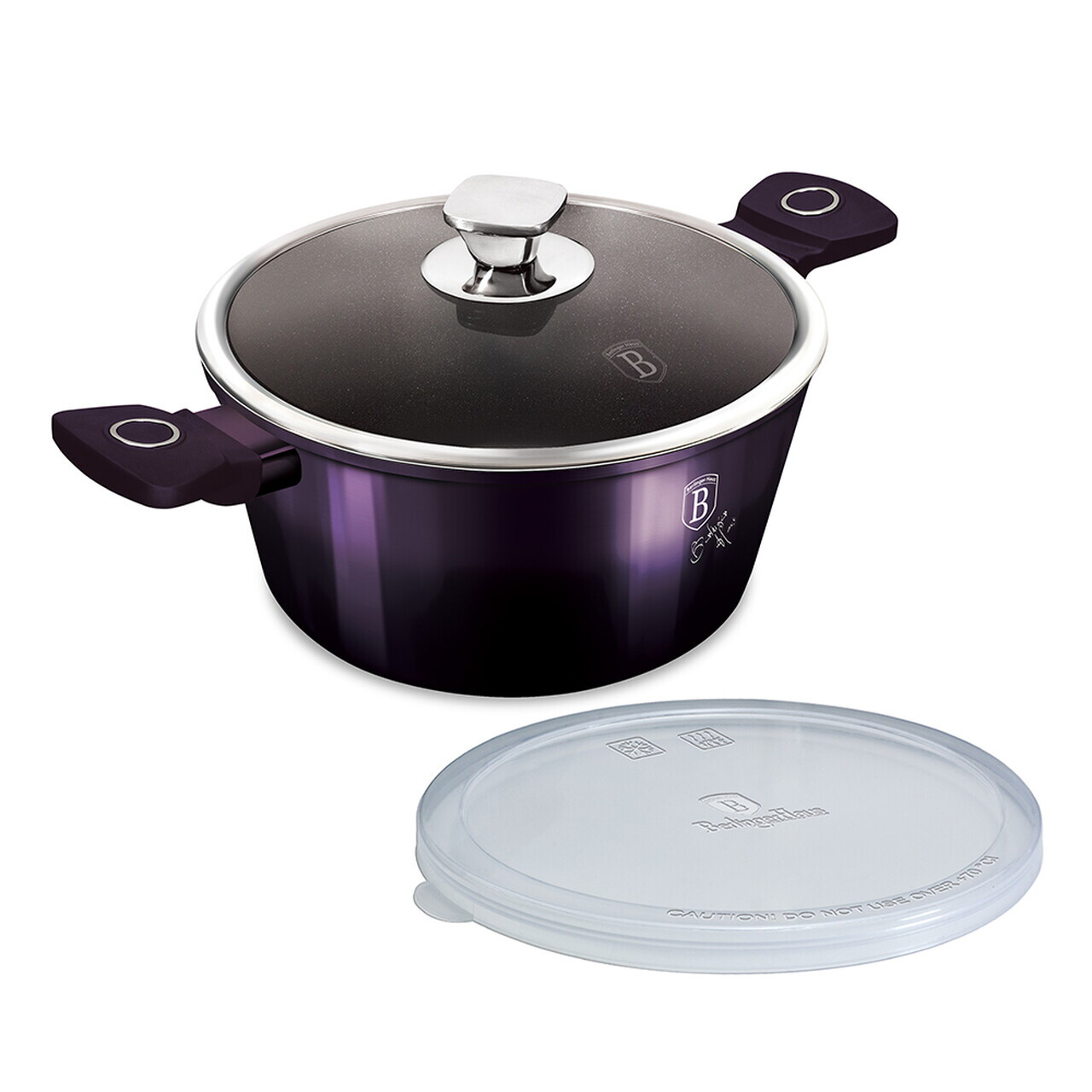Oala cu capac Berlinger Haus, Purple Eclipse, 28 cm, 6.1 L, aluminiu forjat, mov - imagine 4
