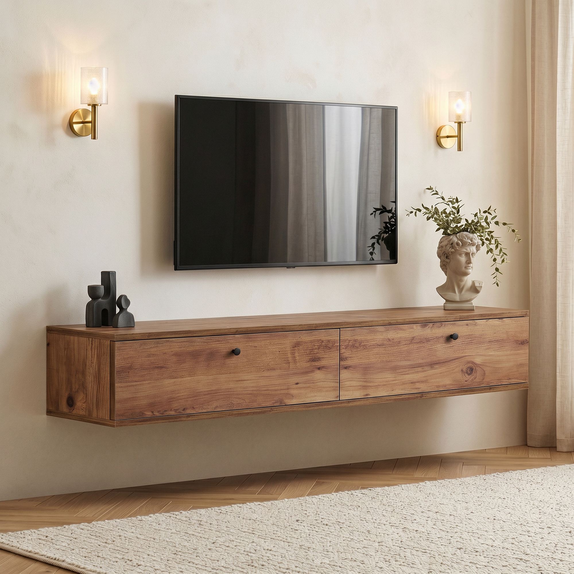 Comoda TV, Nordure, Ligne 160, 160x25x25 cm, Maro