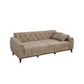 Set canapea extensibilă, Unique Design, 867UNQ1522, Lemn de carpen, Crem
