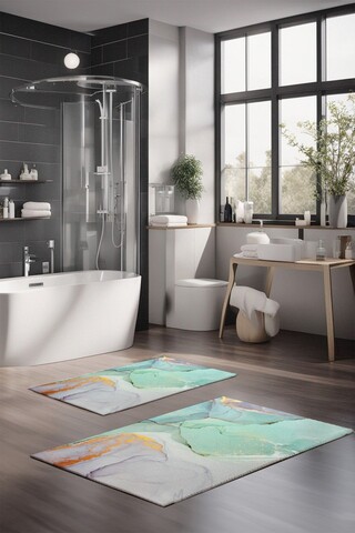 Set covorase de baie, Cartwright, CT-5027, Poliester, Multicolor