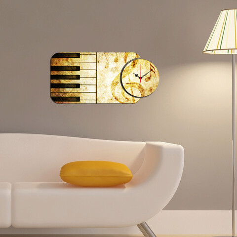 Set ceas si tablou decorativ, yms-62, mdf , dimensiune: 68 x 32 cm, multicolor