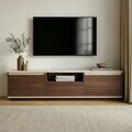 Comoda TV, Nordure, Sentinel, 160x42x30 cm, Nuc Milano / Travertin