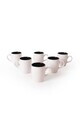 Set cani, Hermia, 275KRM2625, Dimensiune: 9 cm / 300 ml (6 bucăți), Alb mat / Negru