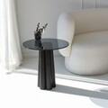 Masuta de cafea, Neostill, Thales, 50x50x50 cm, Sticla temperata, Gri închis/negru