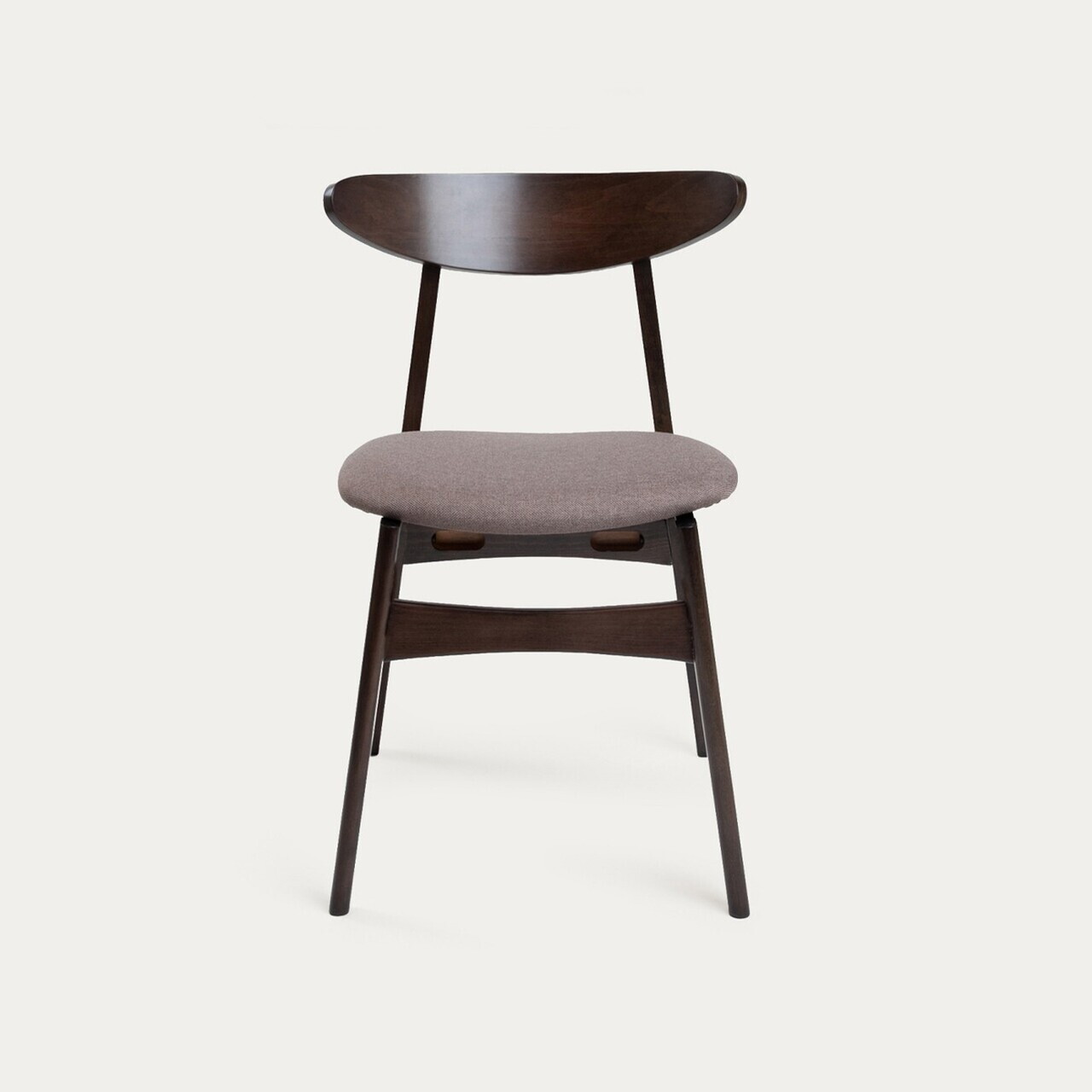Set 2 scaune Eroso, Homla, 48x55.5x74.8 cm, lemn/poliester, maro inchis/bej — imaginea 3