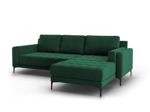Coltar dreapta, Orrino, Mazzini Sofas, 4 locuri, 242x164x82 cm, catifea, verde bottle