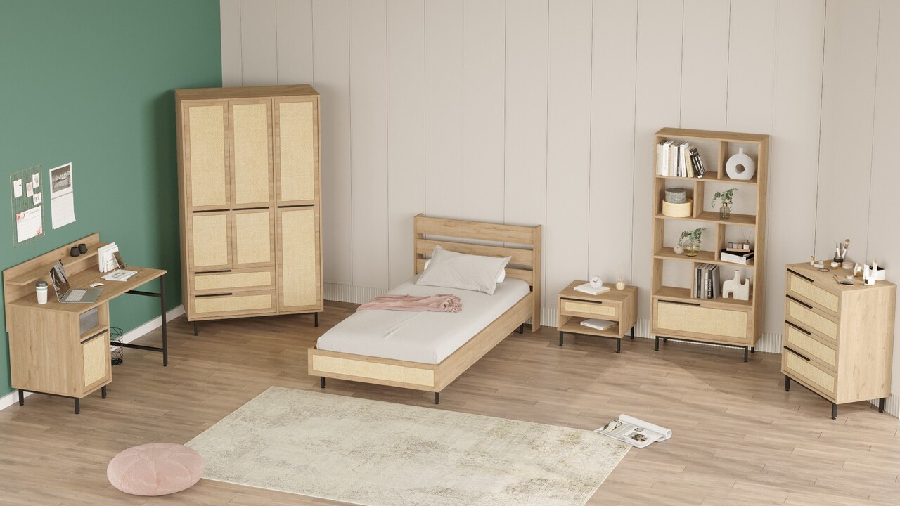 Set dormitor pentru copii, Locelso, ON26-SU, Stejar - 1 | YEO