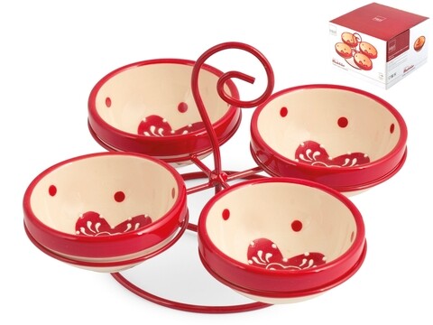 Set 4 cupe pentru desert si suport madeleine, h h, ceramica