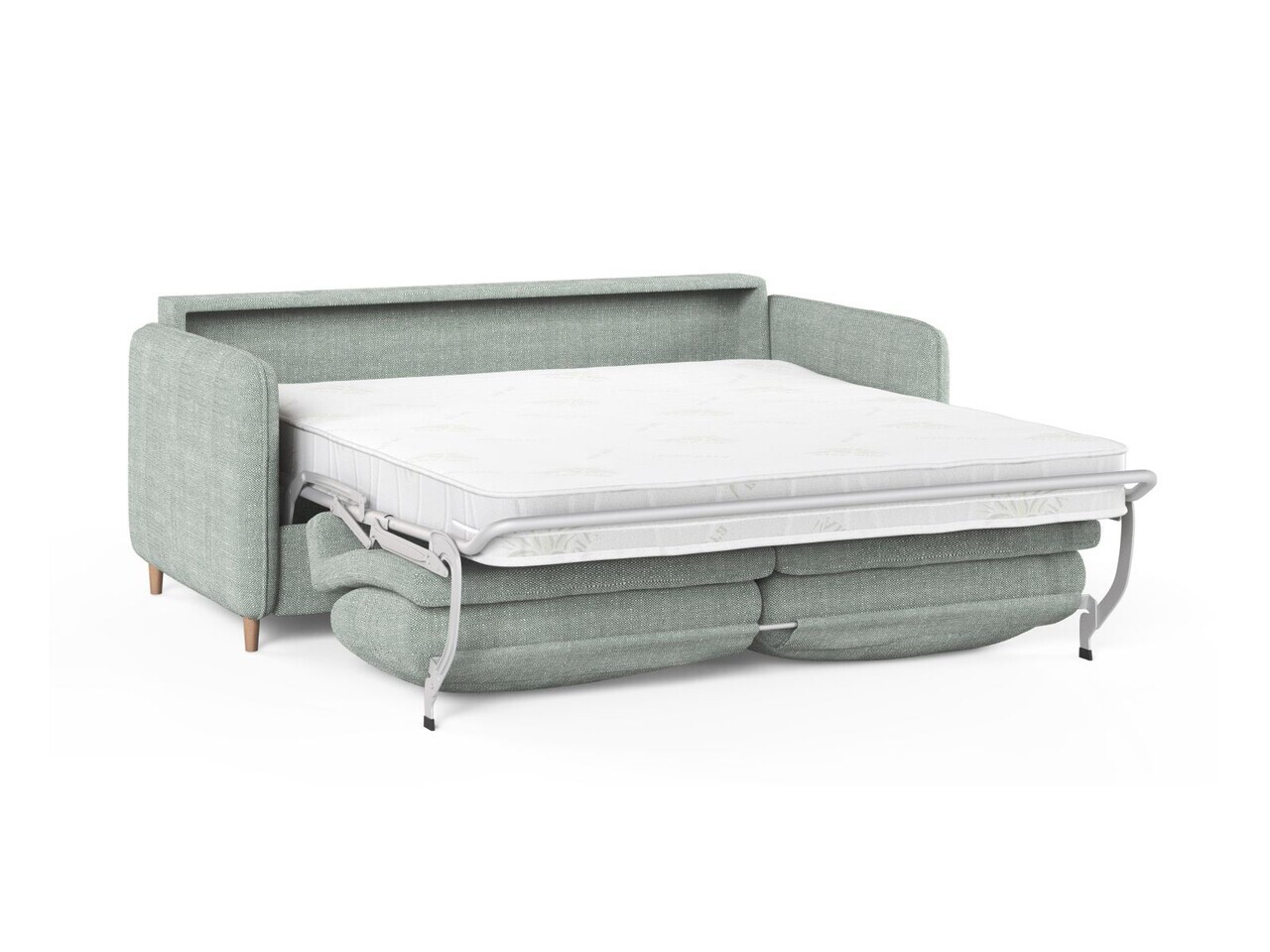 Canapea extensibila 3 locuri, Simo, Micadoni Home, 184x102x95 cm, tesatura structurata, verde menta — imaginea 4