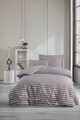 Lenjerie de pat pentru o persoana, Water Yollu Saten - Brown, EnLora Home, 70% bumbac/30% poliester