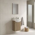 Set Dulap de Baie cu Chiuvetă și Oglindă (2 Piese), Hanah Home, Purus 45, Stejar Sonomo