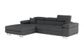 Coltar extensibil stanga 4 locuri ELTAP, Armd-61, Armando, 289x203x85 cm, lemn/poliester, gri inchis