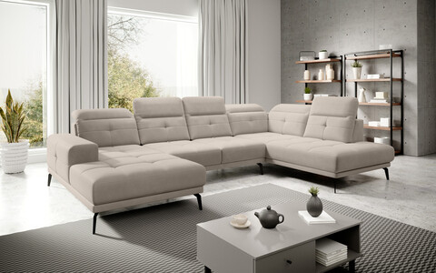 Coltar dreapta 6 locuri ELTAP, RT-18SO, Bretan, 350x205x107 cm, lemn/poliester, bej deschis