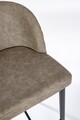 Scaun de bar Chris, Bizzotto, piele ecologica, 47x52x105 cm, grej