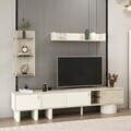 Comoda TV, Hanah Home, Valento, 230x52x36 cm, Piatră Lunii / Travertin