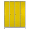 Dulap de depozitare cu incuietoare, Shelvoria, Js1029Sa, 128x185x37 cm, Otel, Gri / Galben