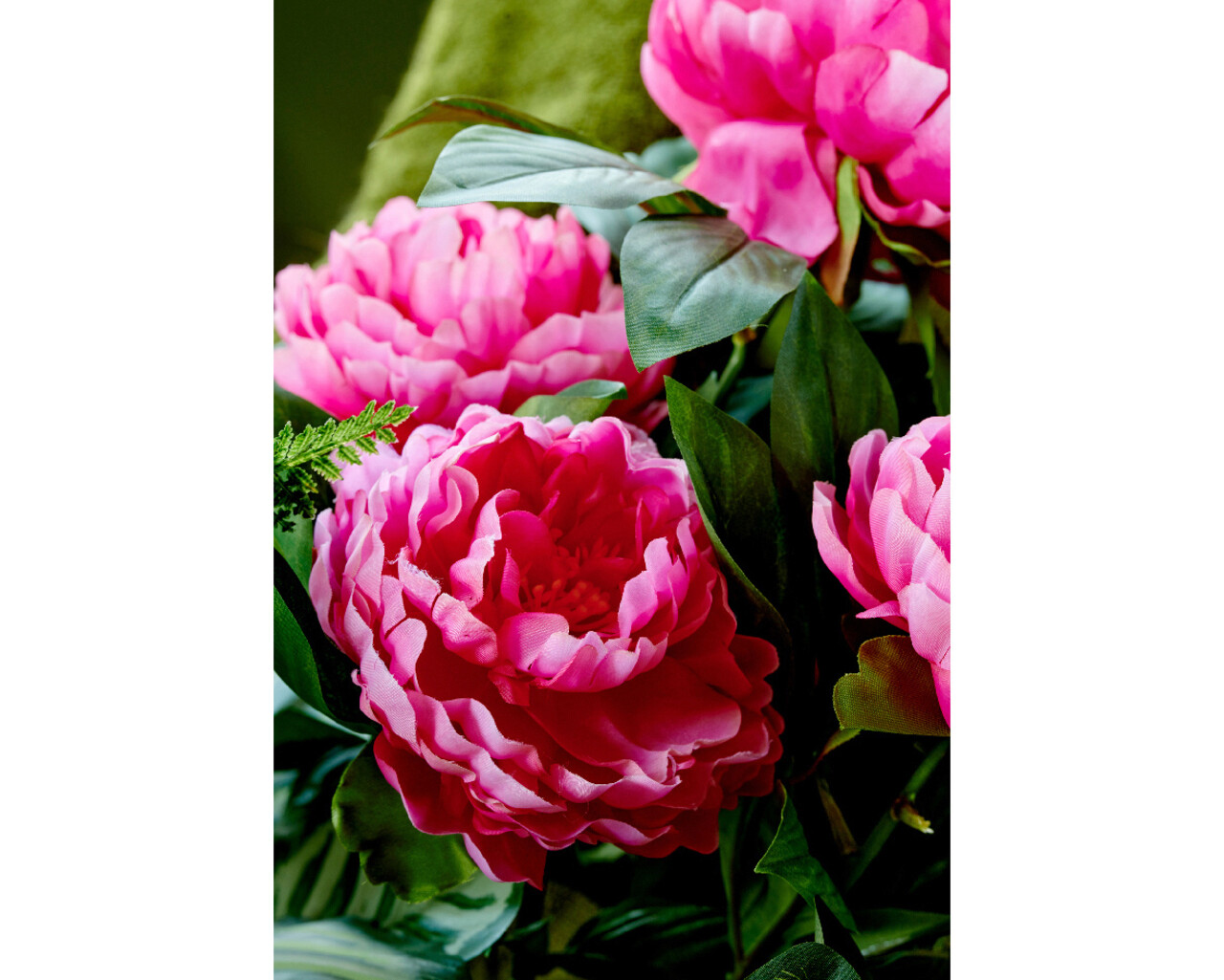 Floare artificiiala in ghiveci Peony, Everlands, 41x57 cm, textil/plastic/fier, roz
