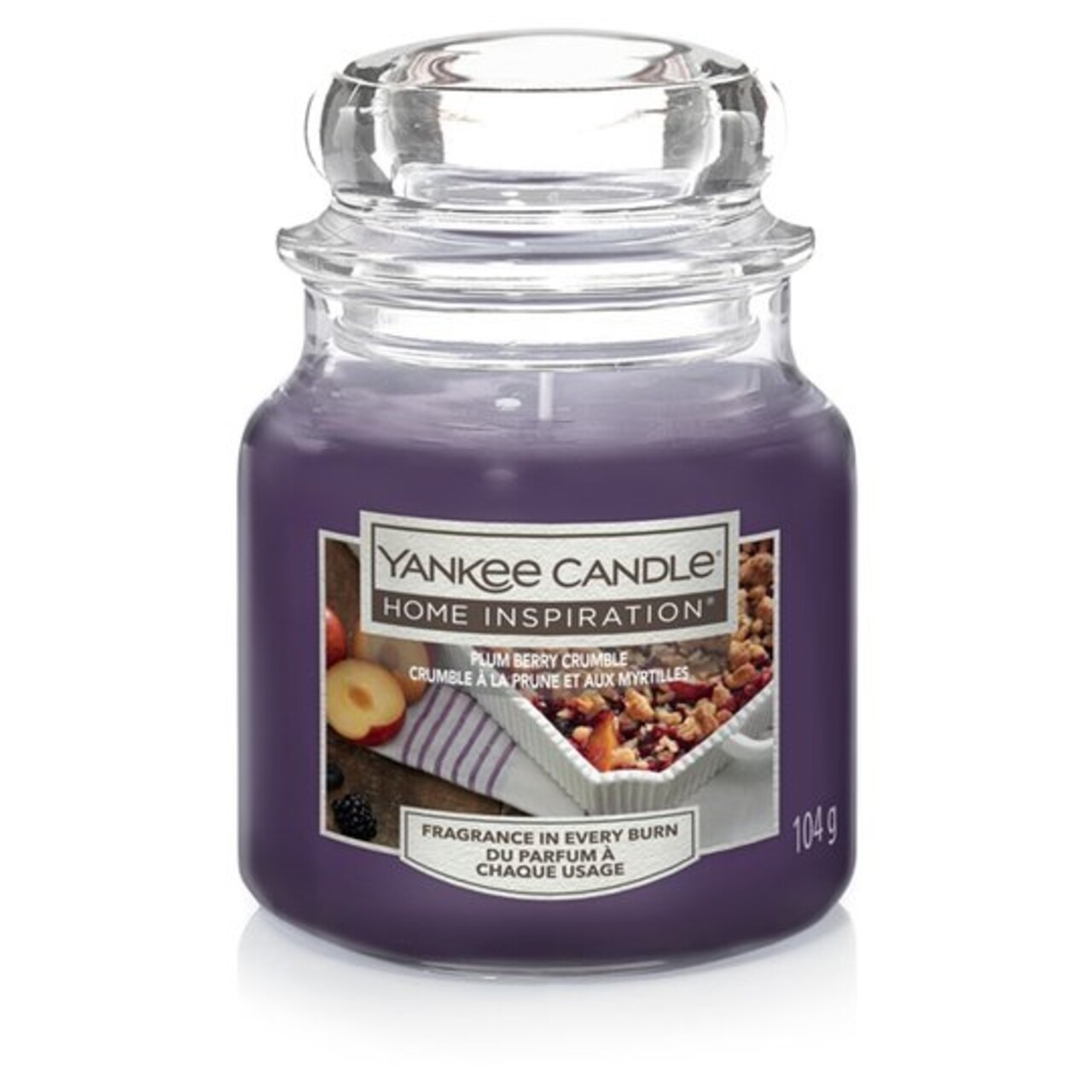 Lumanare Parfumata In Suport De Sticla, Yankee Candle, 30 Ore, 104 G, Tarta Cu Prune/fructe De Padure