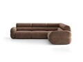 Coltar simetric 7 locuri, Neo, Micadoni Home, 295x295x83 cm, tesatura Chenille Silencio, maro