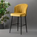 Set scaun de bar (2 bucăți), Beckley, Rubi, PAL, Galben/Negru