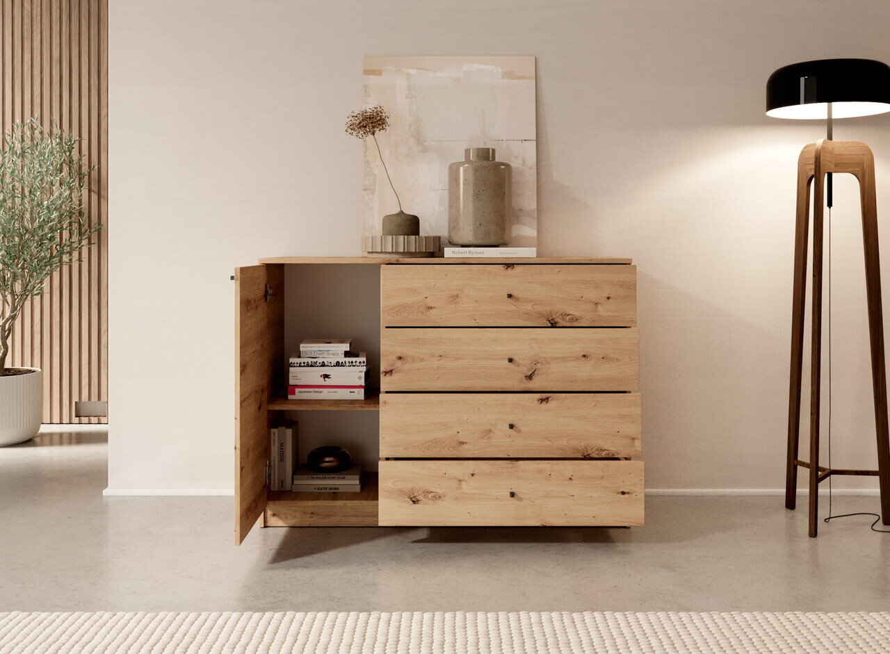 Comoda ADRK, Evi I, 120x40x87 cm, PAL laminat, artisan — imaginea 2