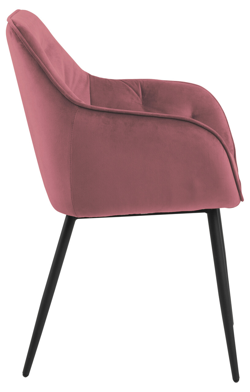 Scaun Brooke, Actona, 58x55x83 cm, catifea/otel, corai - view 6