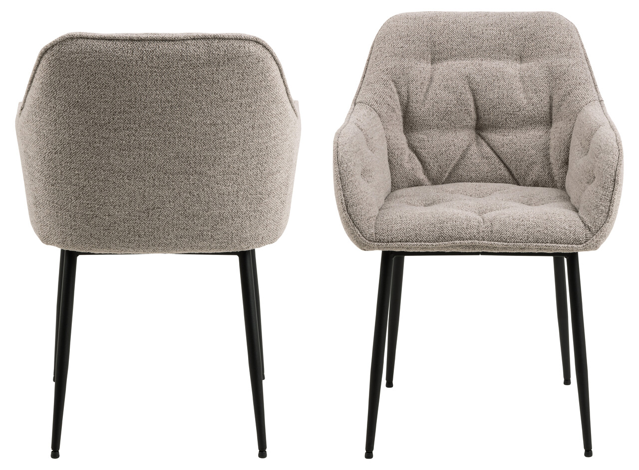 Scaun Brooke, Actona, 58x55x83 cm, tesatura Boucle/otel, bej - view 9