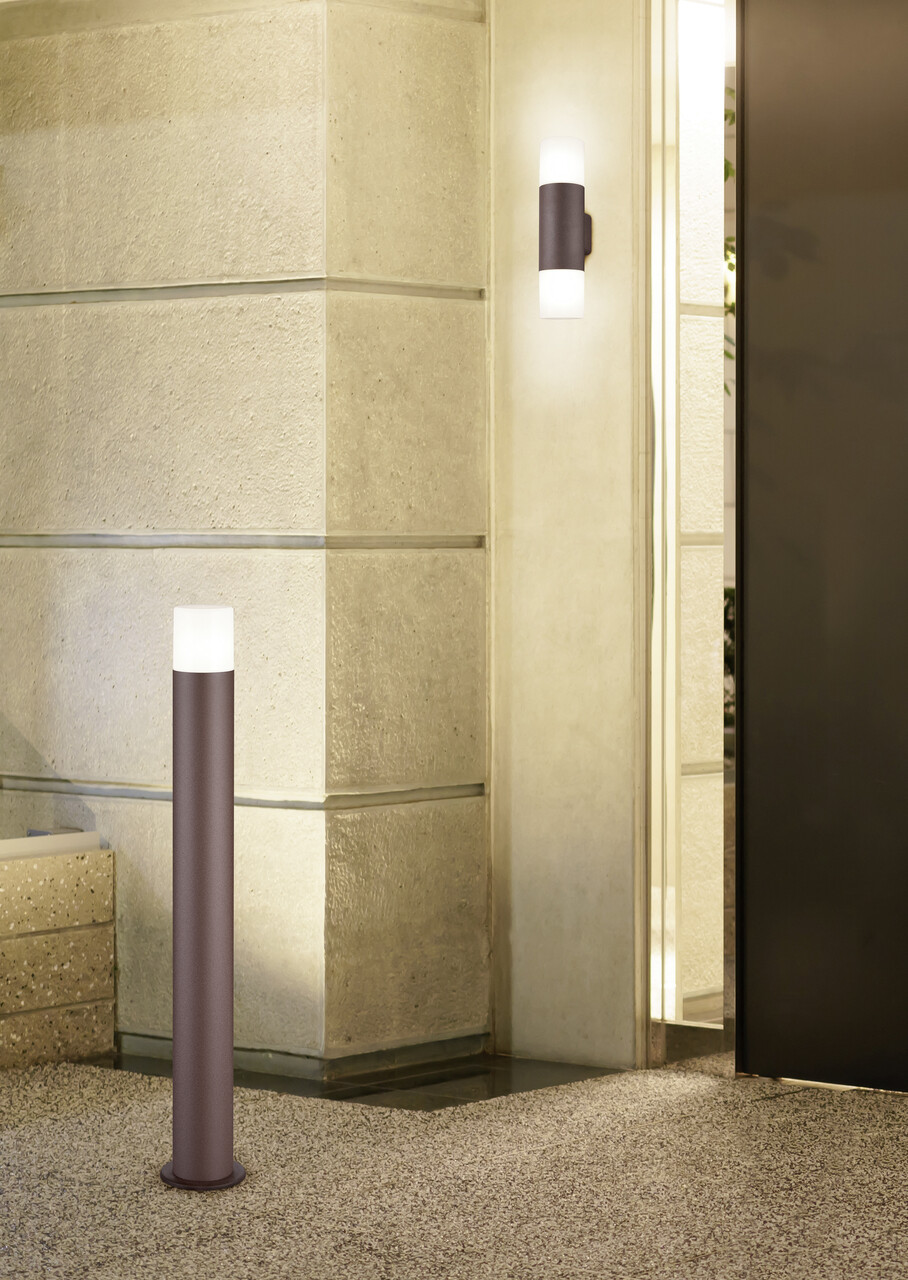 Lampadar de exterior Hoosic, TRIO, 12x80 cm, 28W, 1x E27, aluminiu, maro