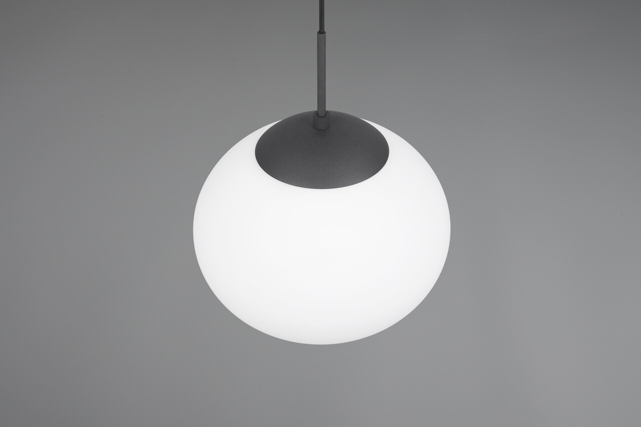 Lustra Fomento, TRIO, 30x150 cm, 15W, 1x E27, metal, negru mat/alb