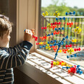 Joc de constructie Mini Squigz, Fat Brain, Tomy, 13x14 cm, silicon, multicolor