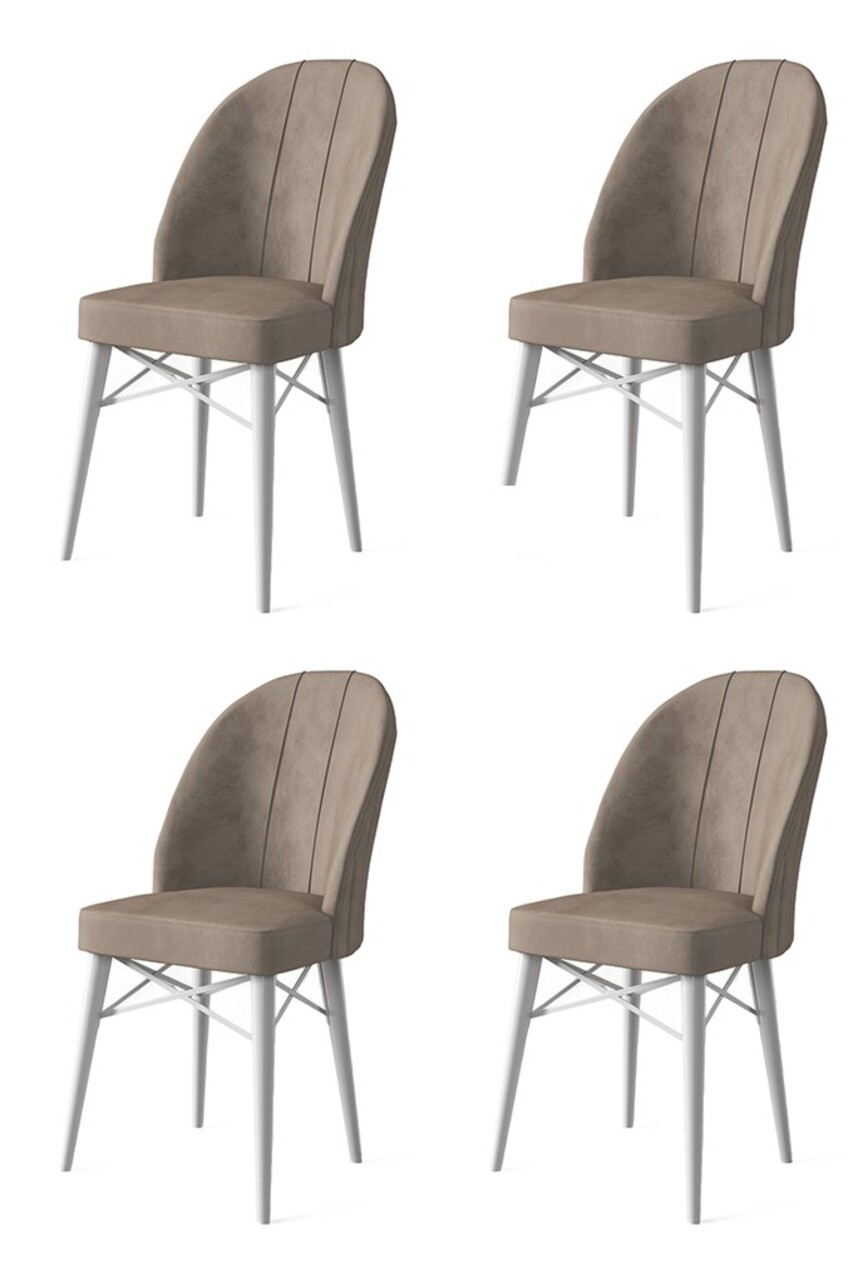 Set de scaune, Charlotte, Ritim, Metal, Cappuccino / Alb
