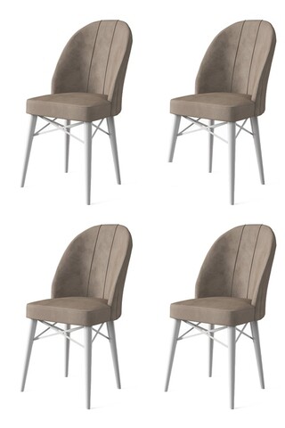 Set de scaune, Charlotte, Ritim, Metal, Cappuccino / Alb