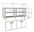 Consola, Olivia, Drop, 140x75x40 cm, PAL, Antracit