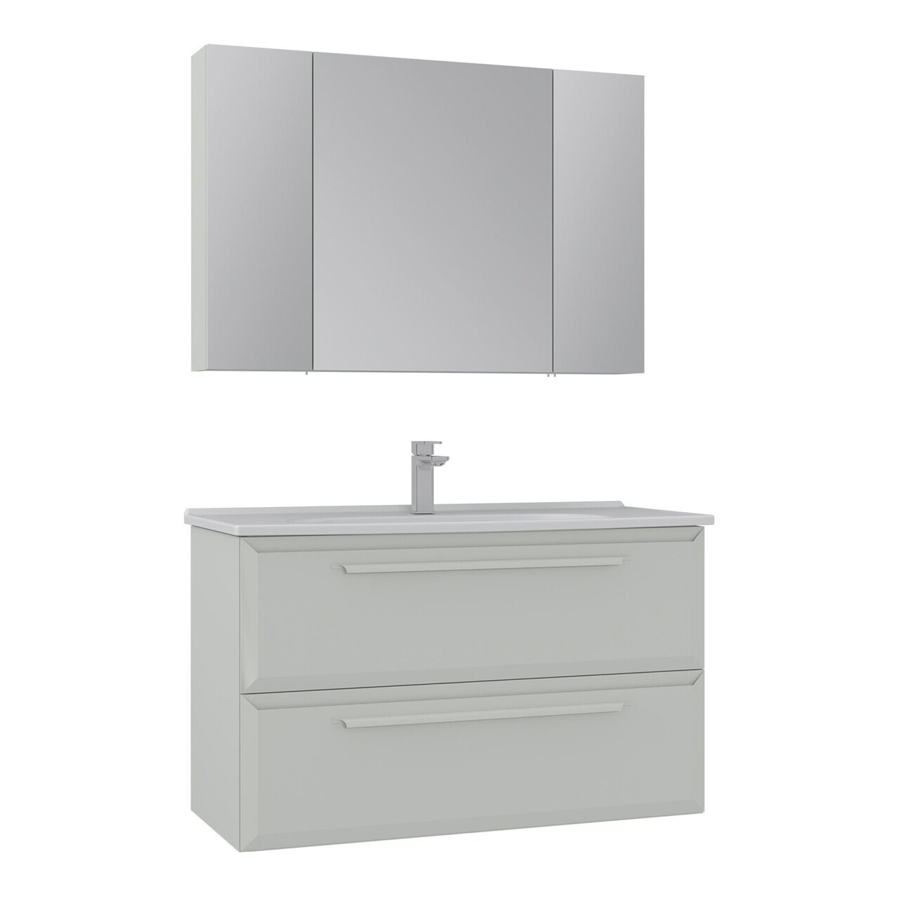 Set Dulap de Baie cu Chiuvetă și Oglindă (2 Piese), Hanah Home, Nuvola 100 v2, Casmir — imaginea 4